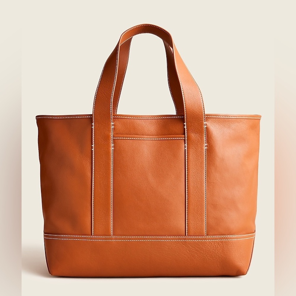 Jcrew medium Montauk tote brown leather